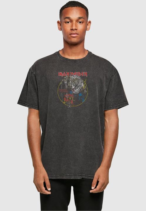 Image du produit Merchcode Iron Maiden - Colours Circle Acid Washed Heavy Oversized Tee - 114515 (XS)