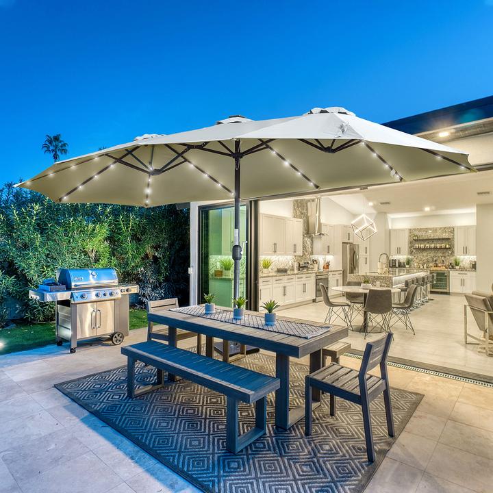 Actual product image Outsunny Parasol with Solar LED Light (2.65 m)