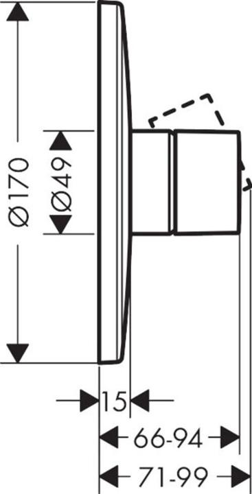 Actual product image Axor Uno Single lever flush-mounted shower mixer, Zerogriff, 1 consumer