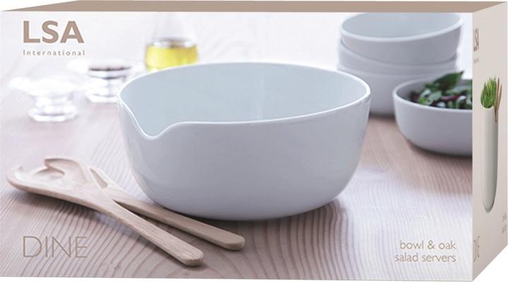 Actual product image LSA Dine salad bowl with oak cutlery Ø24cm (24 cm, 1 x)