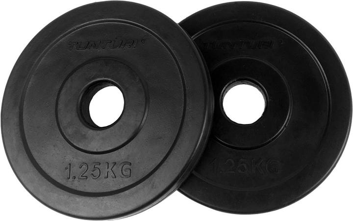 Tunturi Gummiertes 1.25 kg Gewichtsscheibenpaar 30 mm (2 x 1.25 kg)