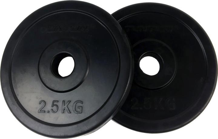 Tunturi Gummiertes 2.5 kg Gewichtsscheibenpaar 30 mm (2 x 2.5 kg)