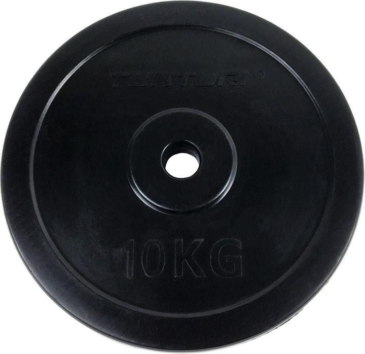 Tunturi Gummierte 10 kg Gewichtsscheibe 30 mm (1 x 10 kg)