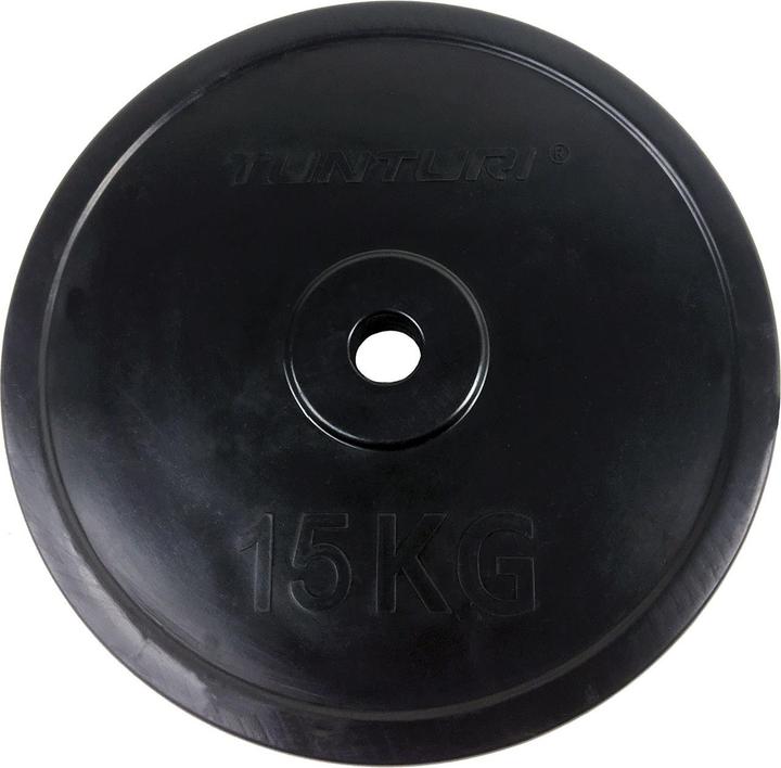 Immagine prodotto Tunturi Gummierte 15 kg Gewichtsscheibe 30 mm (1 x 15 kg)