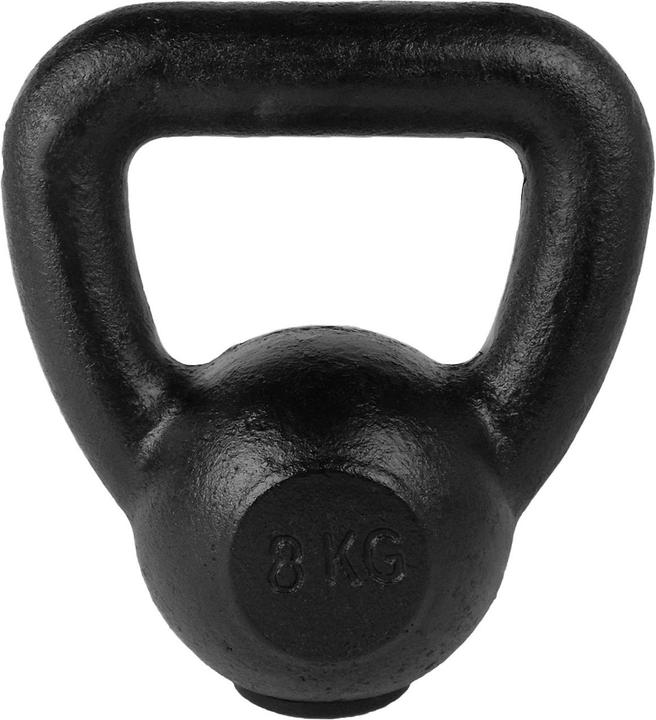 Immagine prodotto Tunturi Gusseisen Kettlebell mit Gummi Boden (1 x 8 kg)