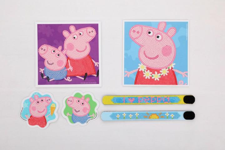 Productafbeelding Diamond Dotz DOTZIES® Original Diamond Painting Set Peppa Pig met 6 motieven: 2 plaatjes 15 x 15 cm, 2