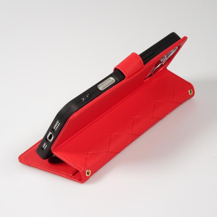 Image du produit PhoneLook Fourre Flip matelassé élégant avec fermeture magnétique et lanière et emplacements pour cartes Rouge (Apple iPhone 16 Pro Max)