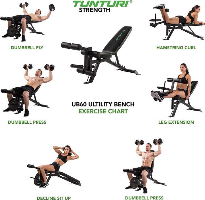 Image du produit Tunturi Verstellbare Hantelbank mit Bauch- und Beintrainer UB60