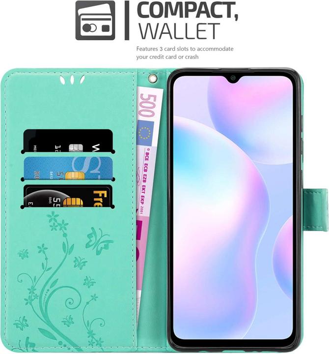 Produktbild Cadorabo Hülle für Xiaomi RedMi 9A / RedMi 9AT mit Blumen Muster (Xiaomi Redmi 9A, Xiaomi Redmi 9AT)