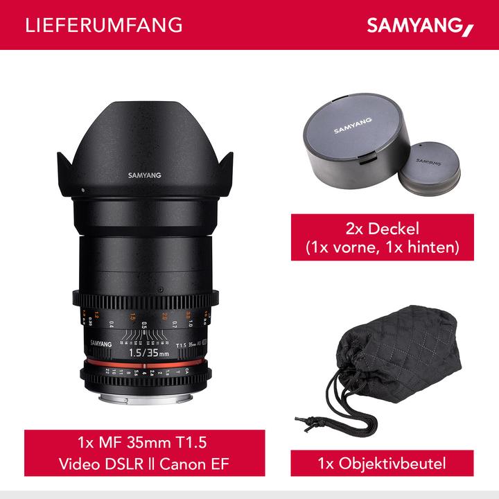 Produktbild Samyang 35mm T1.5 VDSLR II Canon EF (Canon EF, Vollformat)