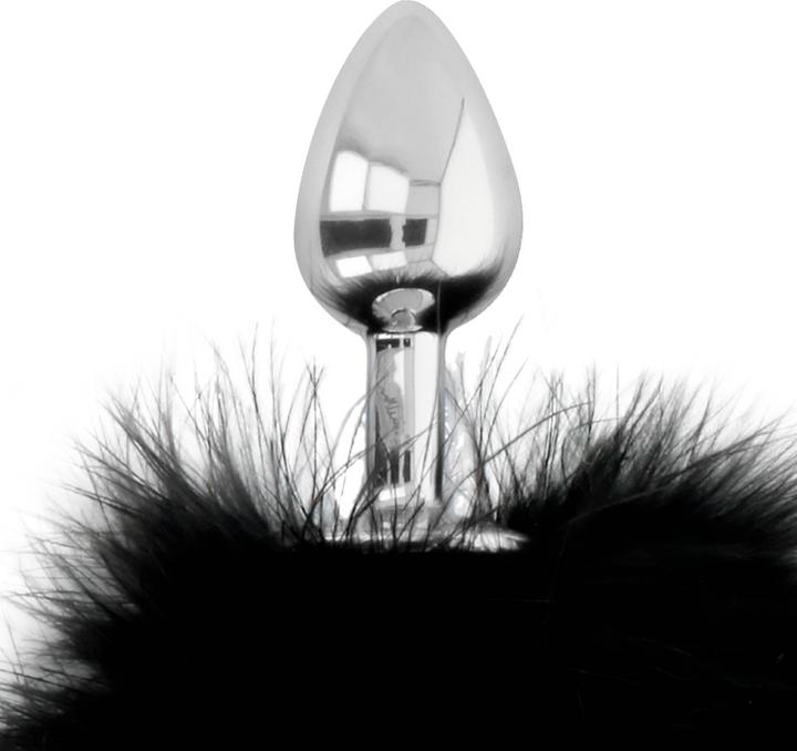 Produktbild Darkness Analplug aus Metall mit schwarzem Hasenschwanz