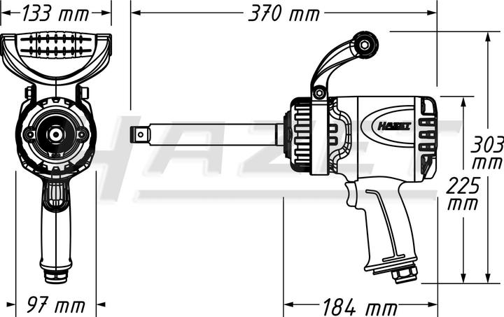Productafbeelding HAZET Pneumatische slagmoersleutel 9013LGTT TwinTurbo (Elektrische stroom)