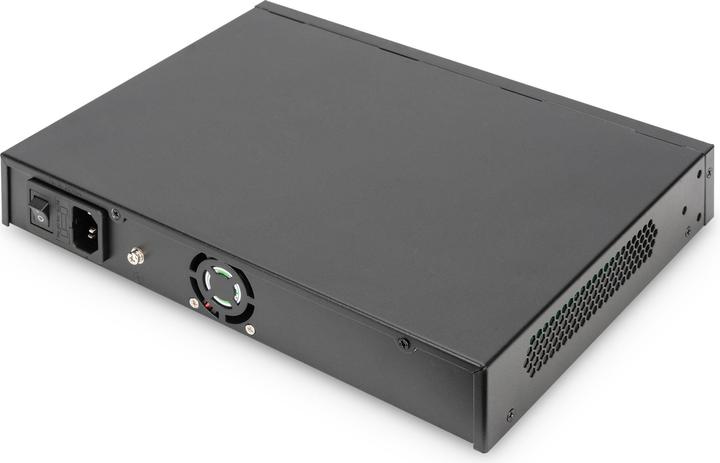 Actual product image Digitus 8 Port Gigabit PoE Switch, 19 Inch, Unmanaged, 2 SFP Uplink (8 Ports)