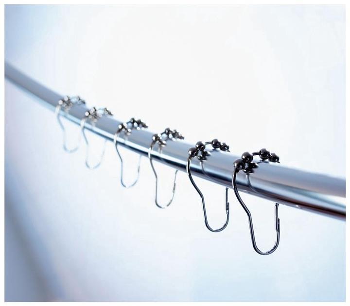 Produktbild Ridder Roller Shower Curtain Hooks Metal (12 PC