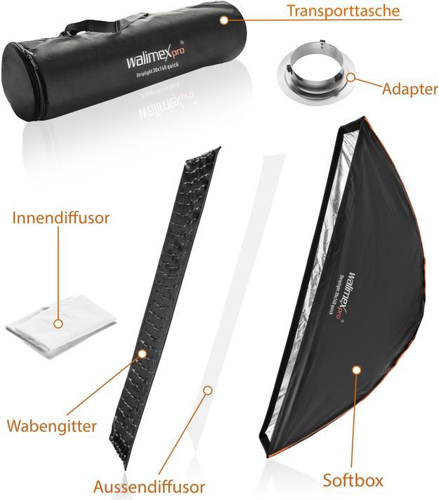Image du produit Walimex pro pro Studio Line Striplight QA 30x140cm (Boîte à lumière)