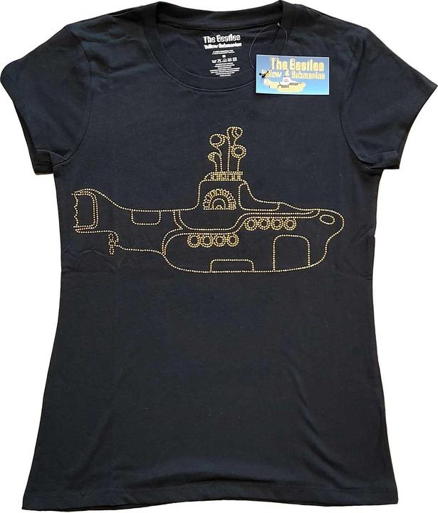 Womens/Ladies Yellow Submarine Diamante T-Shirt