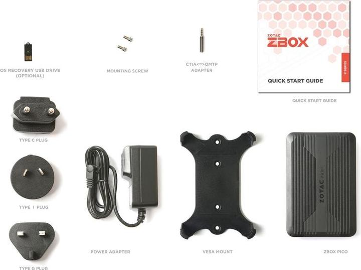 Image du produit Zotac Zbox Pico Pi430aj Avec Airjet (Intel Core i3-N300)