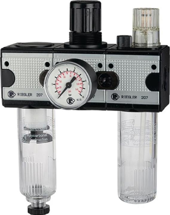 Riegler Wartungseinheit MULTIFIX Gewinde G 1/2 ″ halbautomatisch BG II 3000 l/min Breite 200,8 mm