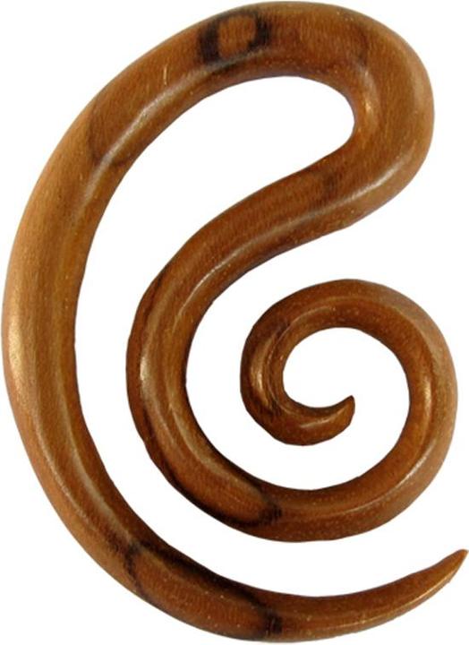 Image du produit Star Piercing Poids d'oreille Spirales Lune en teck (Organique, sans laiton)