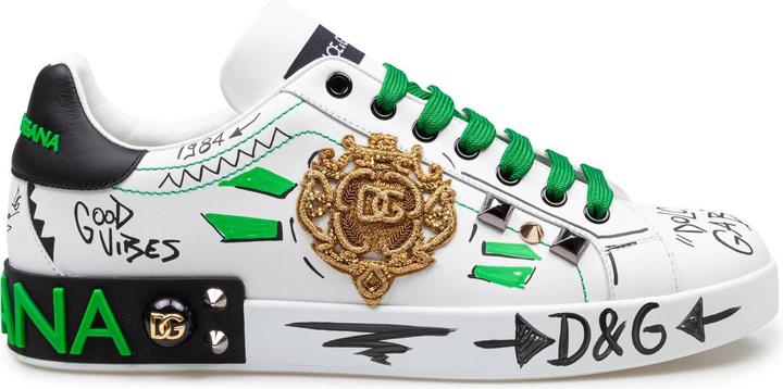 Produktbild Dolce & Gabbana portofino sneakers in leather with applied studs (45)