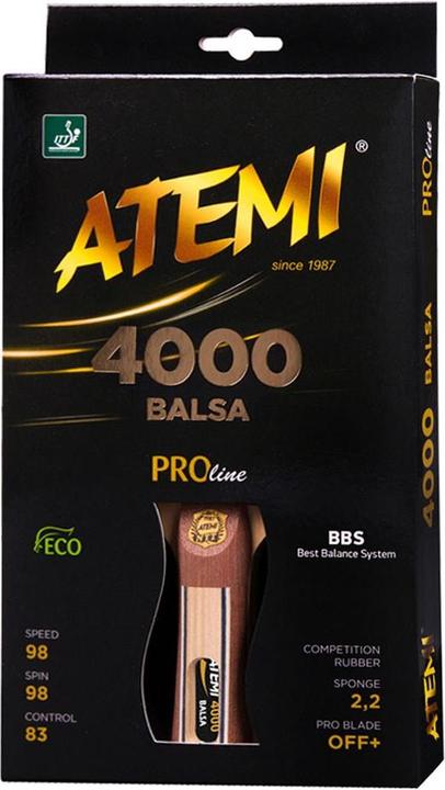 Actual product image Atemi New 4000 Pro Balsa Concave Table Tennis Racket