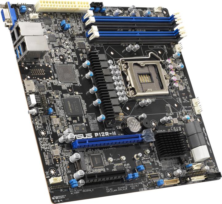 Image du produit ASUS P12R-M LGA1200 mATX Server MB 4xDDR4 1xm.2 6xSATA (LGA 1200, Intel C252, mATX)