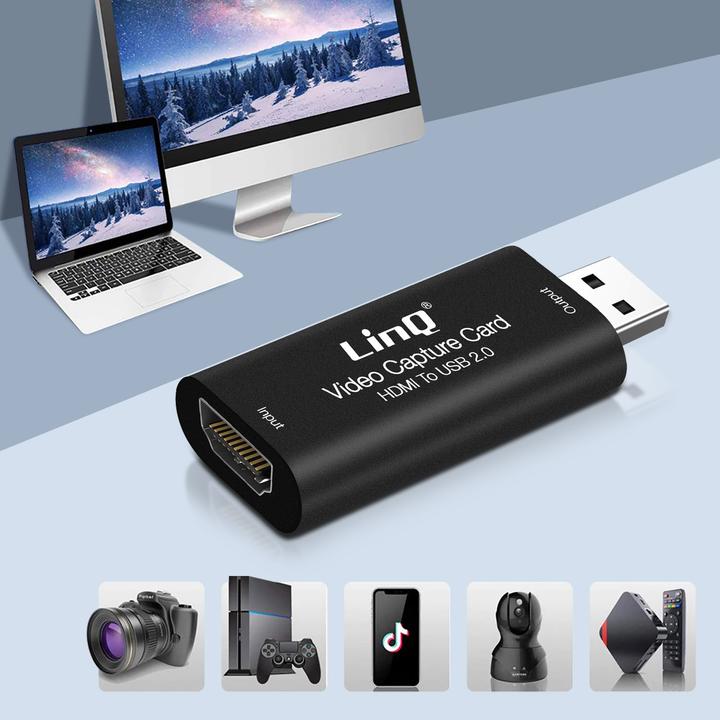 Actual product image LinQ HDMI to USB video capture card