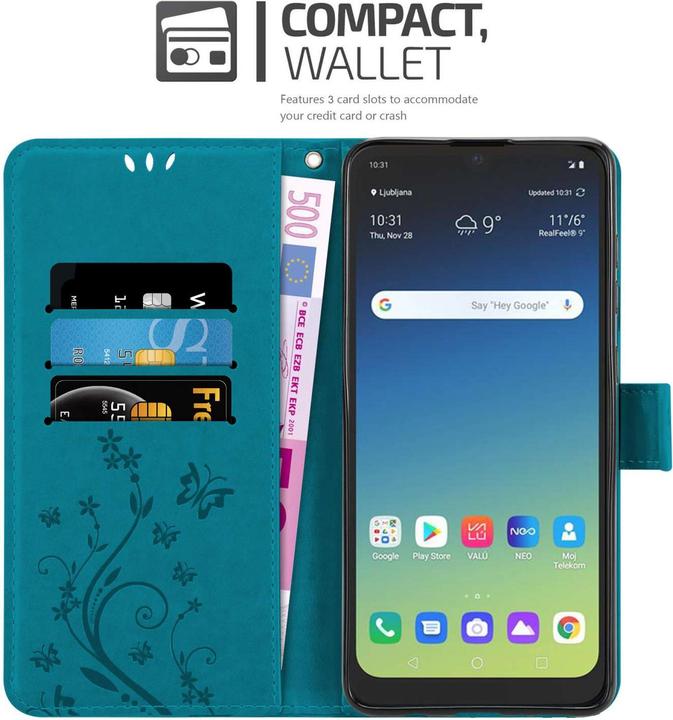 Produktbild Cadorabo Hülle für LG K40S mit Blumen Muster (Xiaomi Redmi K40s, LG K40s)