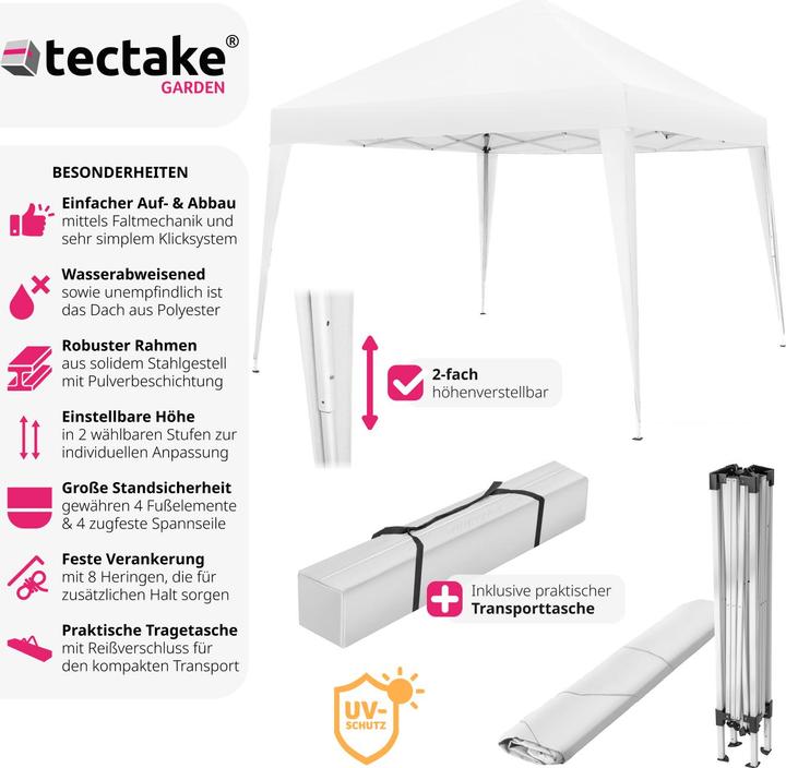 Immagine prodotto tectake Padiglione pieghevole Linosa (300 cm, 300 cm)