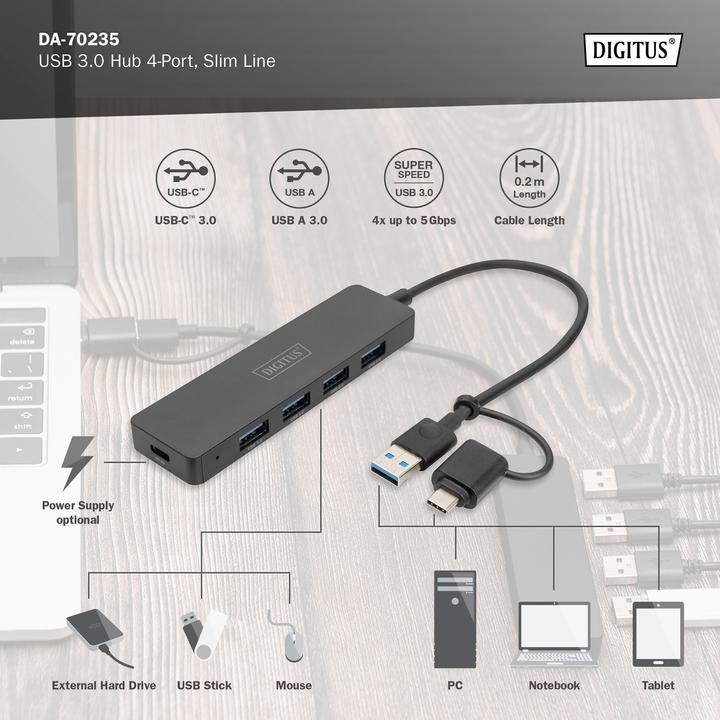 Immagine prodotto Digitus DA-70235 (USB-C, 4 Porti)