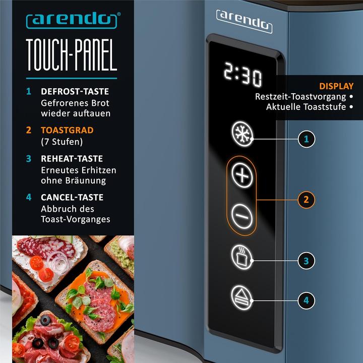 Immagine prodotto Arendo Toaster mit Display und 7 Bräunungsstufen