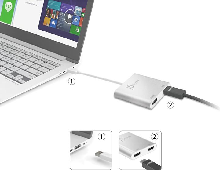 Produktbild j5Create USB 3.0 zu (HDMI, 1.50 cm)