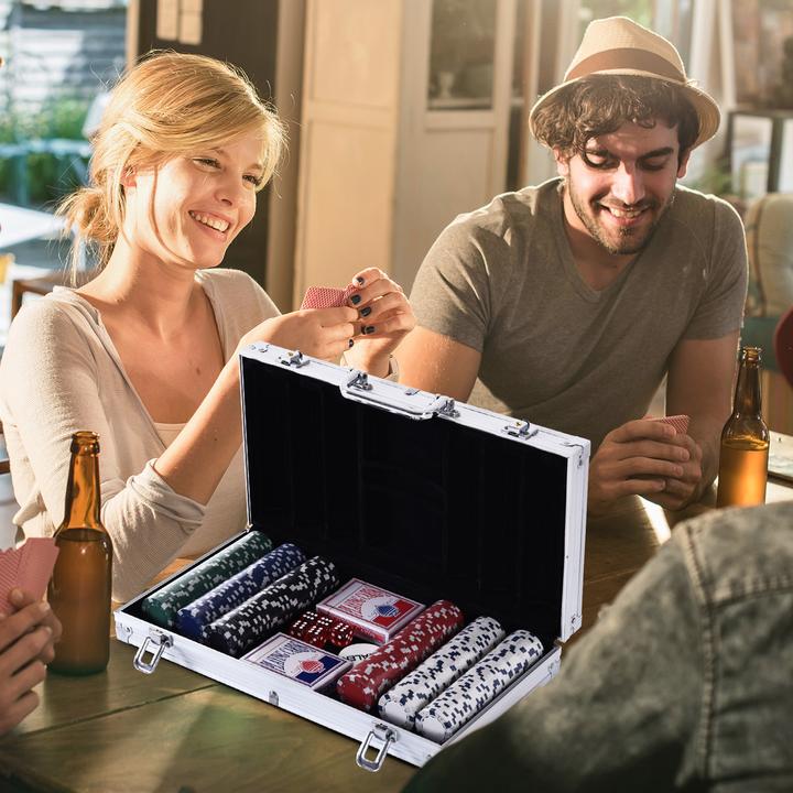 Produktbild Homcom Pokerkoffer mit 300 Chips (Englisch, Deutsch)