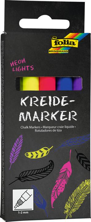 Folia Lampes néon (Violet, Pink, Bleu, Jaune, Noir, 2 mm, 5 x)