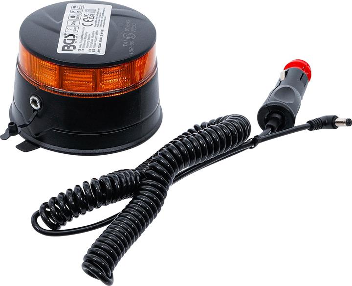 Actual product image BGS Battery-powered rotating beacon | yellow | with magnet | 12 V / 24 V | Ø 130 mm