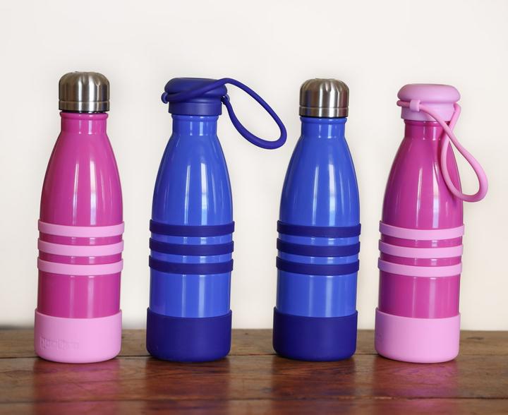 Image du produit Yumbox - Bouteille d'eau en acier inoxydable triple isolation 420ml - Pacific Pink avec bouchon en acier (0.42 l)