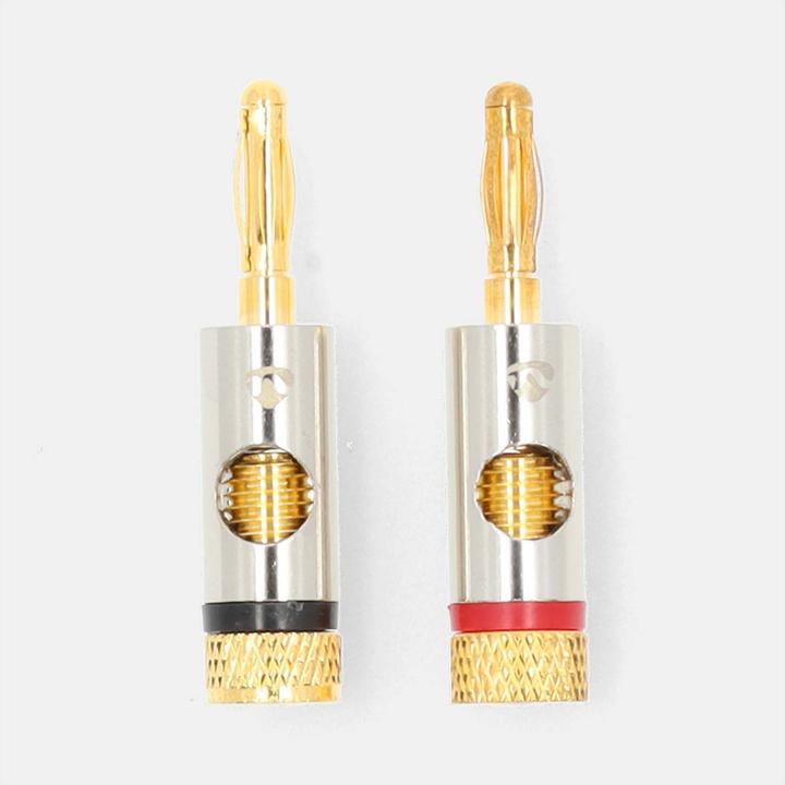 Produktbild Nedis Bananenstecker Stecker Vergoldet 2 Stück Aluminium Metall Gold