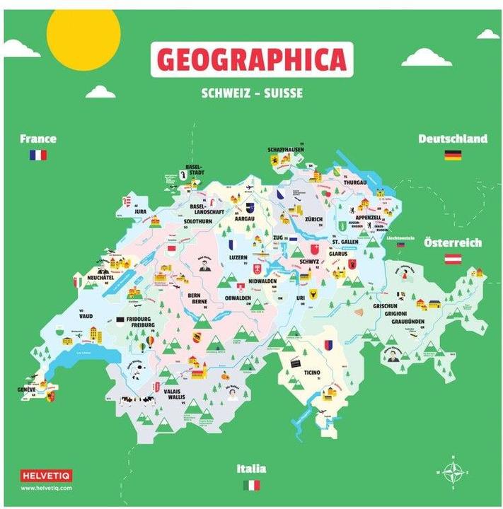 Produktbild Helvetiq Geographica Schweiz - Suisse (Deutsch, Französisch)