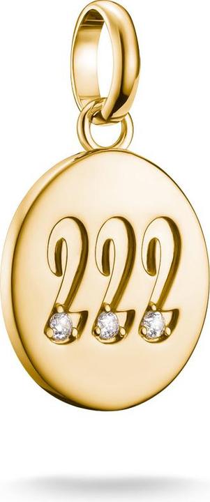 Thomas Sabo Charm-Anhänger Engelzahl 222 mit Steinen Connect vergoldet (Silber 925)