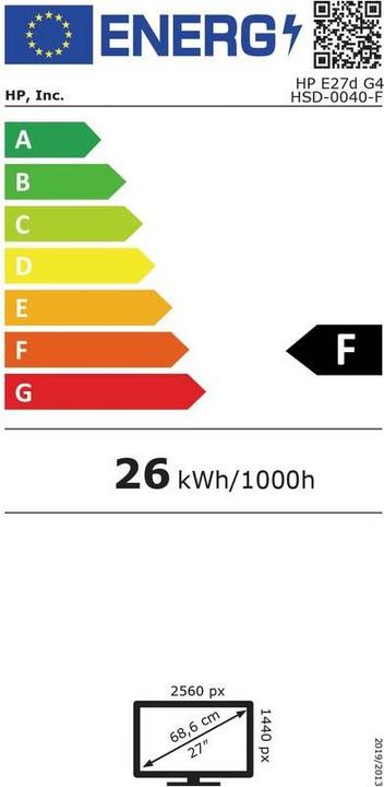 Energie-Label HP E27d G4 (2560 x 1440 Pixel, 27")