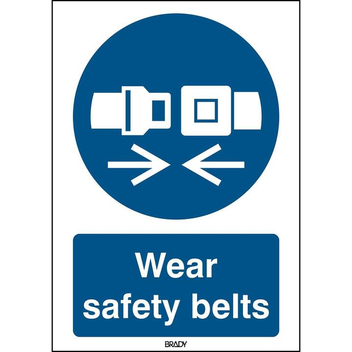 Image du produit Brady Panneau de sécurité ISO - utiliser la ceinture de sécurité