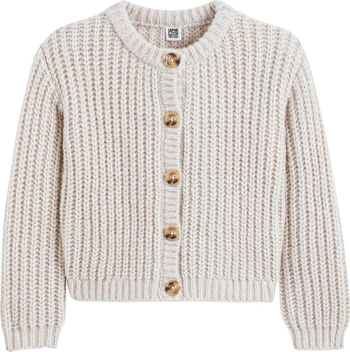 Produktbild La Redoute Collections Grobstrickjacke mit rundem Ausschnitt und Knopfleiste (102)