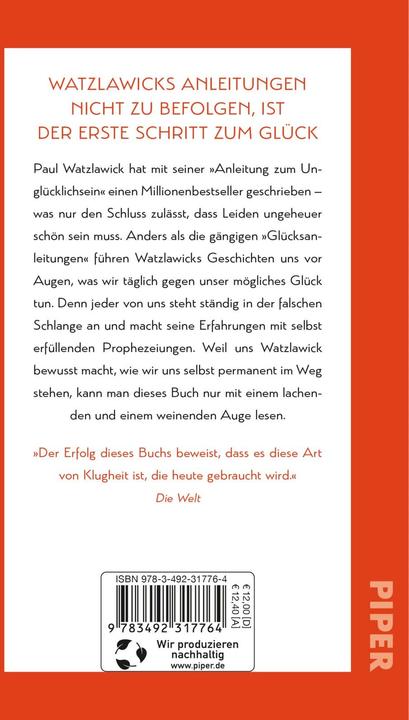 Image du produit Anleitung zum Unglücklichsein (Allemand, Paul Watzlawick, 2021)