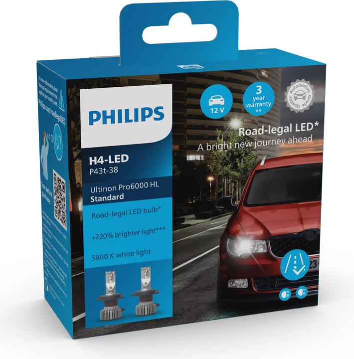 Immagine prodotto Philips Ultinon Pro6000 Standard HL 11342U60SX2 Lampadina per fari auto (H4)