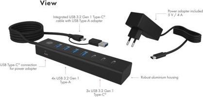 Produktbild Icy Box IB-HUB1737-C3 (USB-C, 7 Ports)