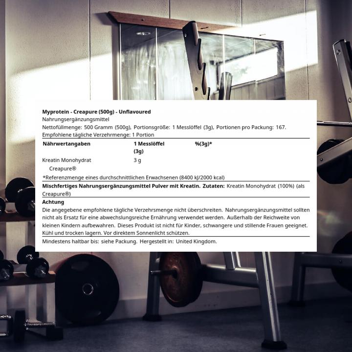 Produktbild MyProtein Creapure Creatine Monohydrate (1 Stück, Pulver, 500 g)