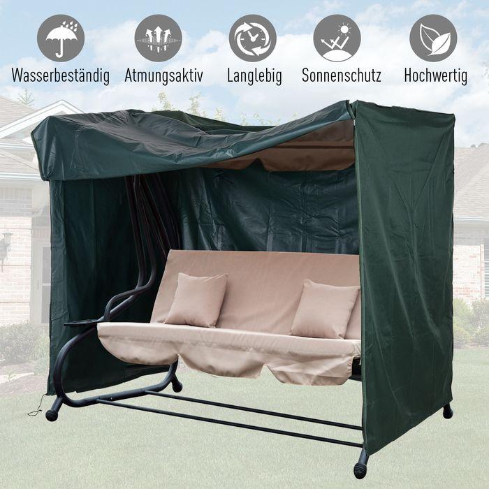 Produktbild Swisshandel24 Abdeckung Gartenschaukel Wasserfest Grün 205 x 124 x 164 cm