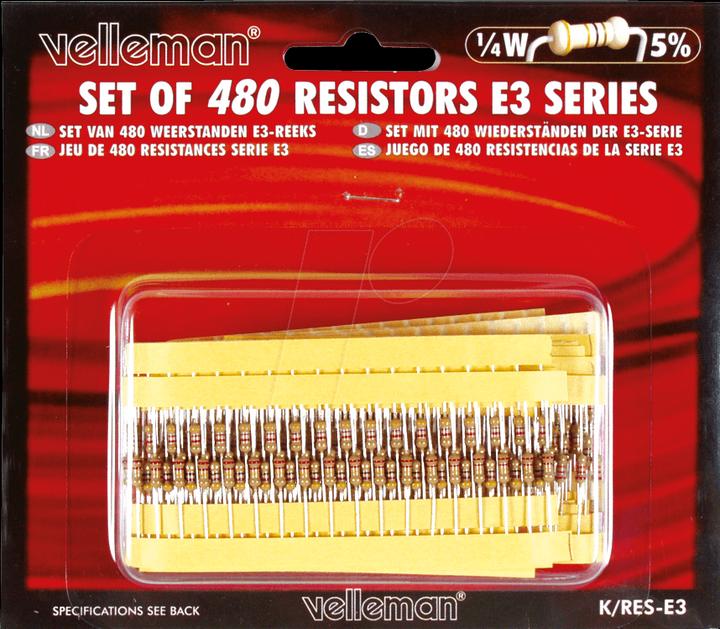 Produktbild Velleman Satz Mit 480 Widerständen (E3-Serie)