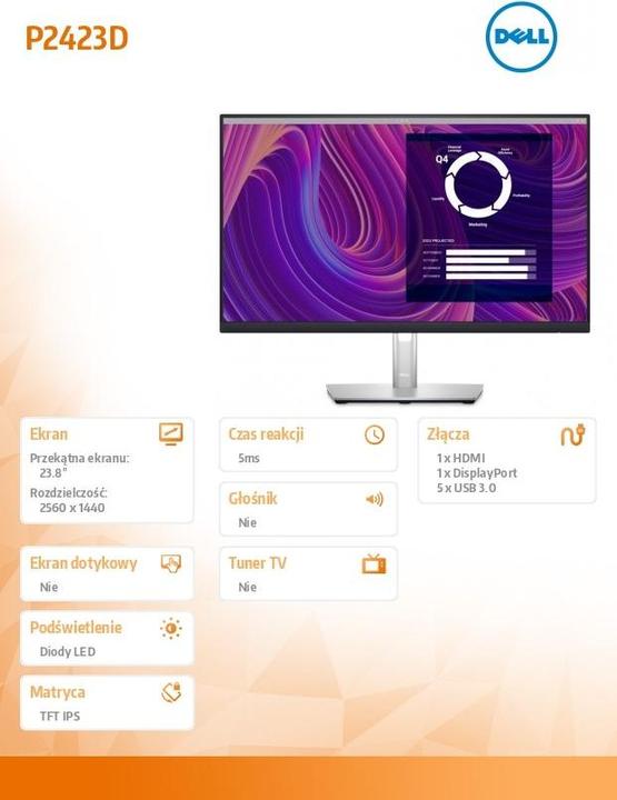 Produktbild Dell P2423D (2560 x 1440 Pixel, 23.80")