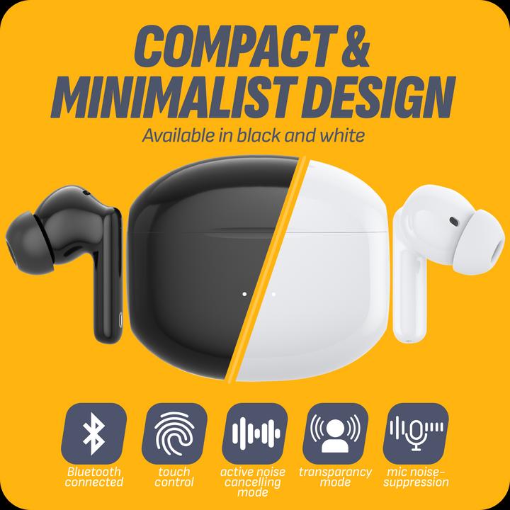 Actual product image Cazy Bluetooth in-ear headphones, wireless, noise cancelling headphones, active noise cancellation (ANC, 5.50 h, Wireless)